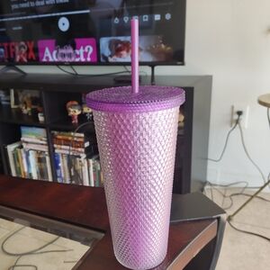 New 💜 Starbucks Iridescent Studded Purple Tumbler with Straw 24oz
